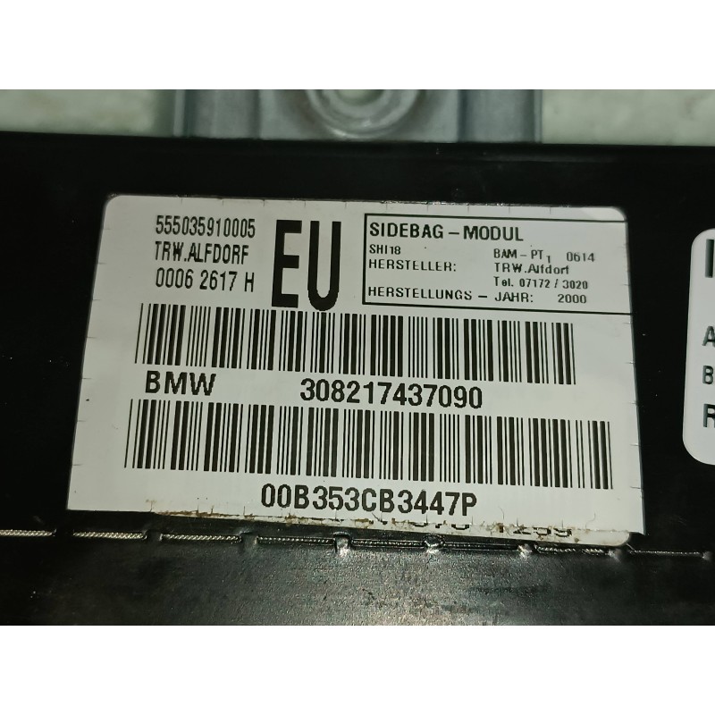 Recambio de airbag lateral delantero izquierdo para bmw serie 3 berlina (e46) 318i referencia OEM IAM 308217437090 00062617H TRW