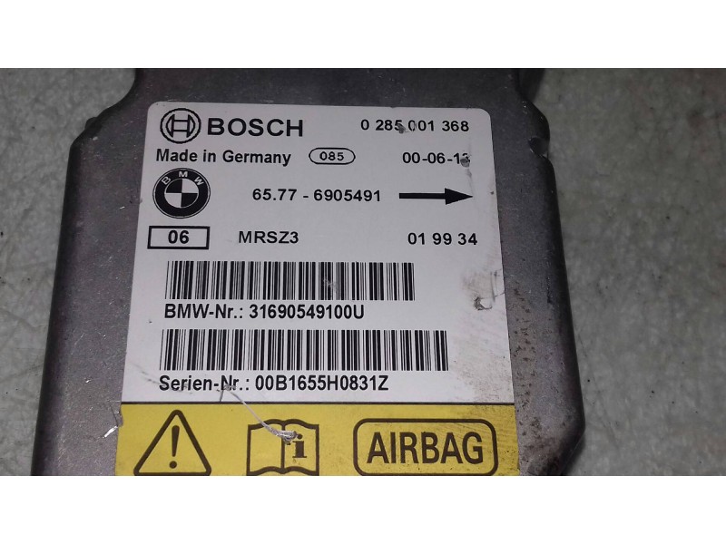 Recambio de centralita airbag para bmw serie 3 berlina (e46) 320d referencia OEM IAM 65776905491 0285001368 BOSCH