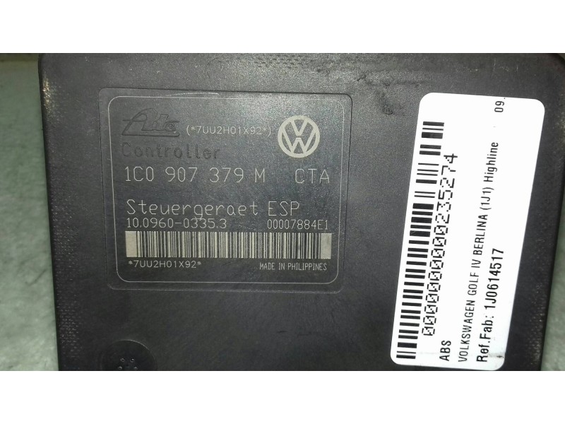 Recambio de abs para volkswagen golf iv berlina (1j1) highline referencia OEM IAM 1J0614517 10020600694 1C0907379M