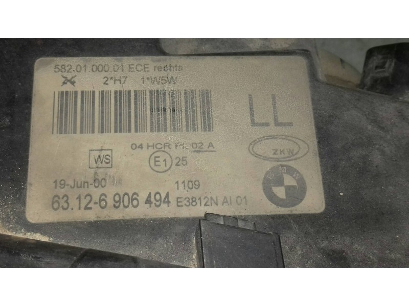 Recambio de faro derecho para bmw serie 3 berlina (e46) 320d referencia OEM IAM 58201R  