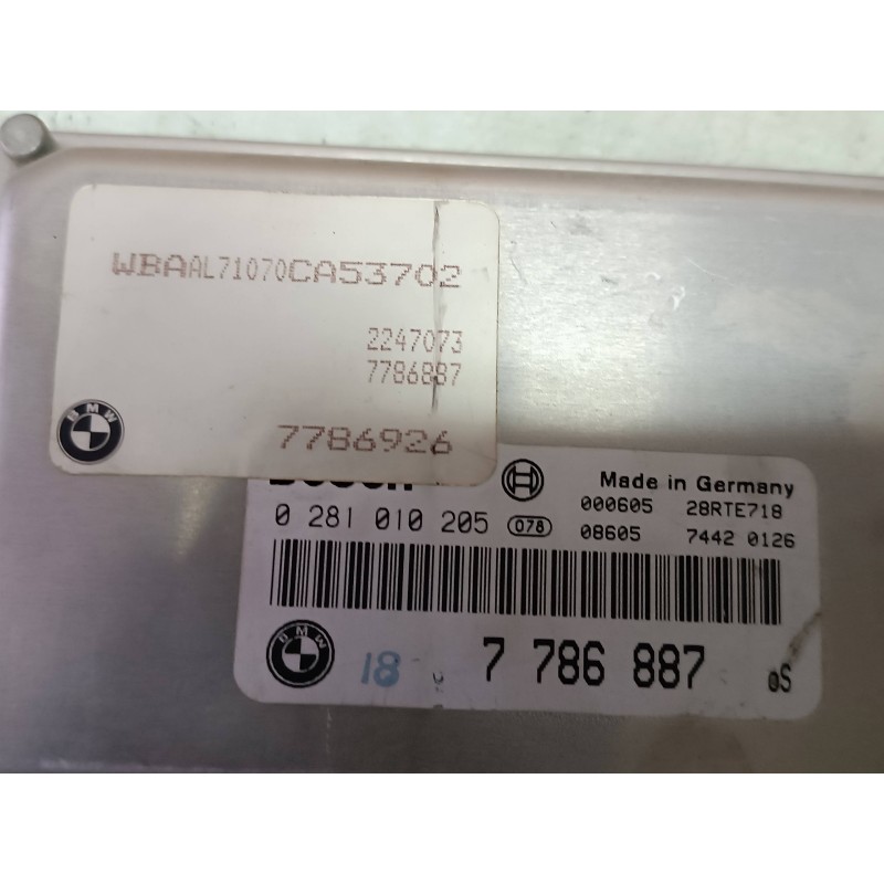 Recambio de centralita motor uce para bmw serie 3 berlina (e46) 320d referencia OEM IAM 7786887 0281010205 7786926