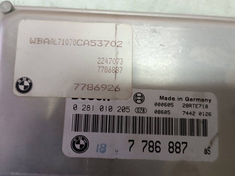 Recambio de centralita motor uce para bmw serie 3 berlina (e46) 320d referencia OEM IAM 7786887 0281010205 7786926