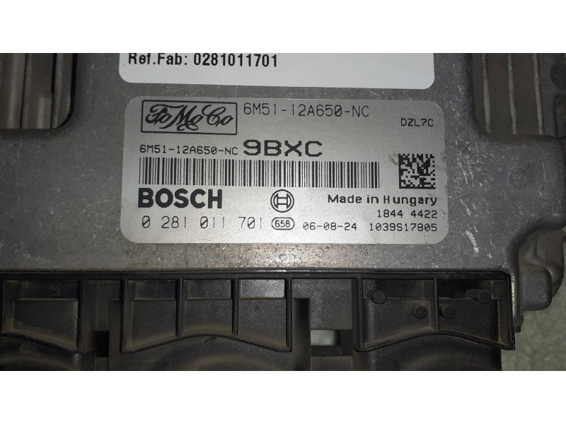 Recambio de centralita motor uce para ford focus berlina (cap) ambiente (d) referencia OEM IAM 0281011701 6M5112A650NC 