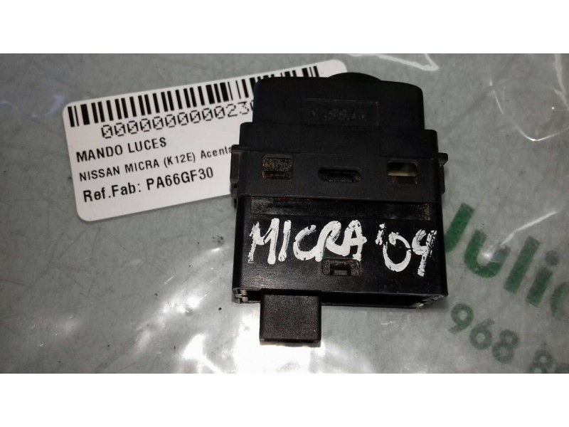 Recambio de mando luces para nissan micra (k12e) acenta referencia OEM IAM PA66GF30 4 PINES REGULADOR