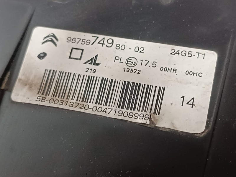 Recambio de faro izquierdo para citroen c4 picasso feel referencia OEM IAM 9675975980 967597598002 