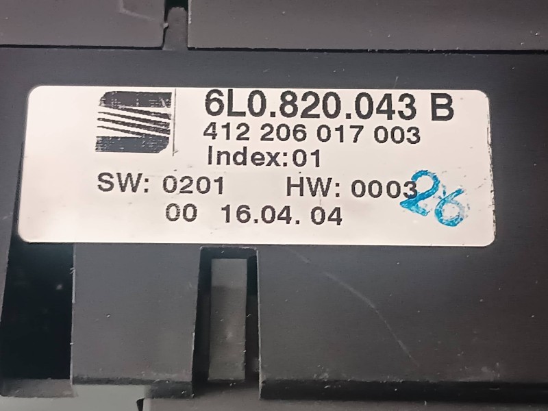 Recambio de mando climatizador para seat ibiza (6l1) cool referencia OEM IAM 6L0820043B 412206017 VDO