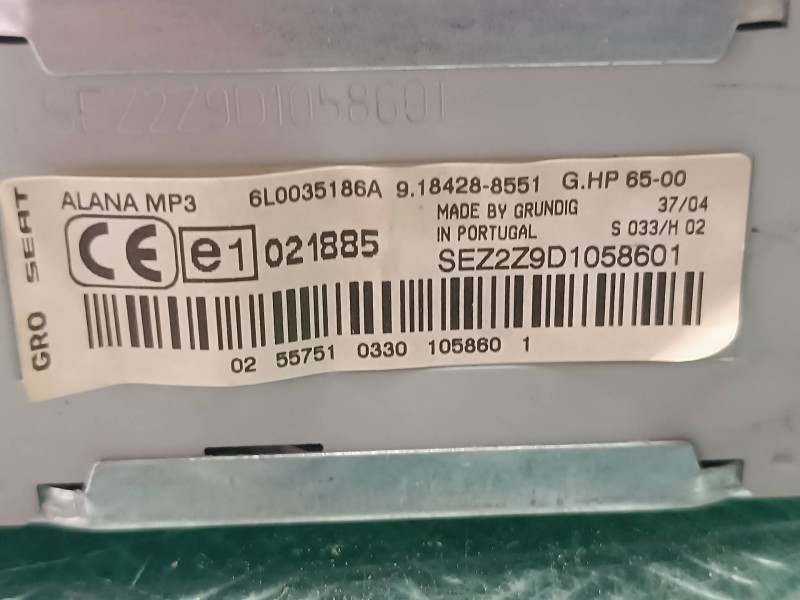 Recambio de sistema audio / radio cd para seat ibiza (6l1) cool referencia OEM IAM 6L0035186A 9184288551 021885