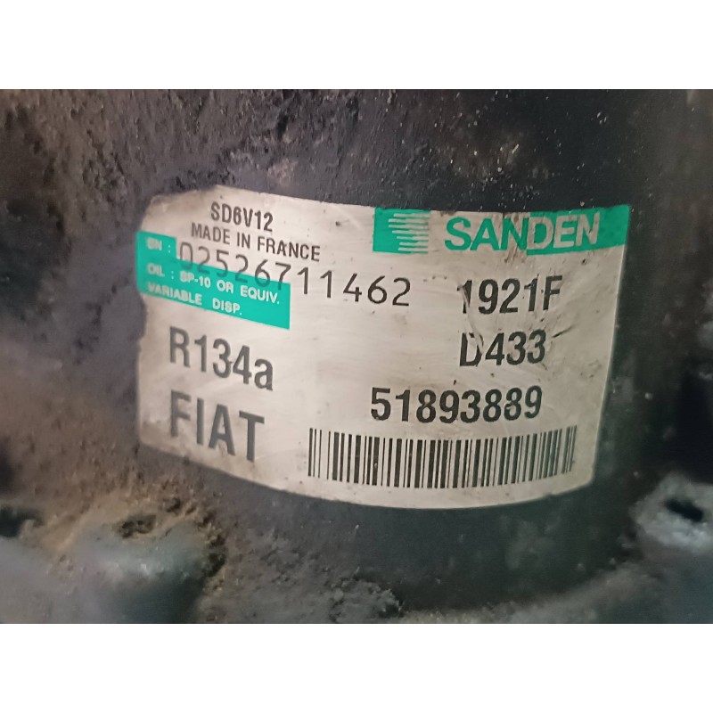 Recambio de compresor aire acondicionado para fiat fiorino adventure sx kasten referencia OEM IAM 51893889 R134A SANDEN