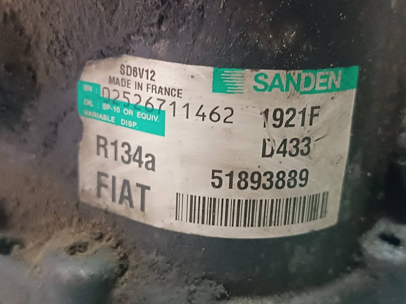 Recambio de compresor aire acondicionado para fiat fiorino adventure sx kasten referencia OEM IAM 51893889 R134A SANDEN