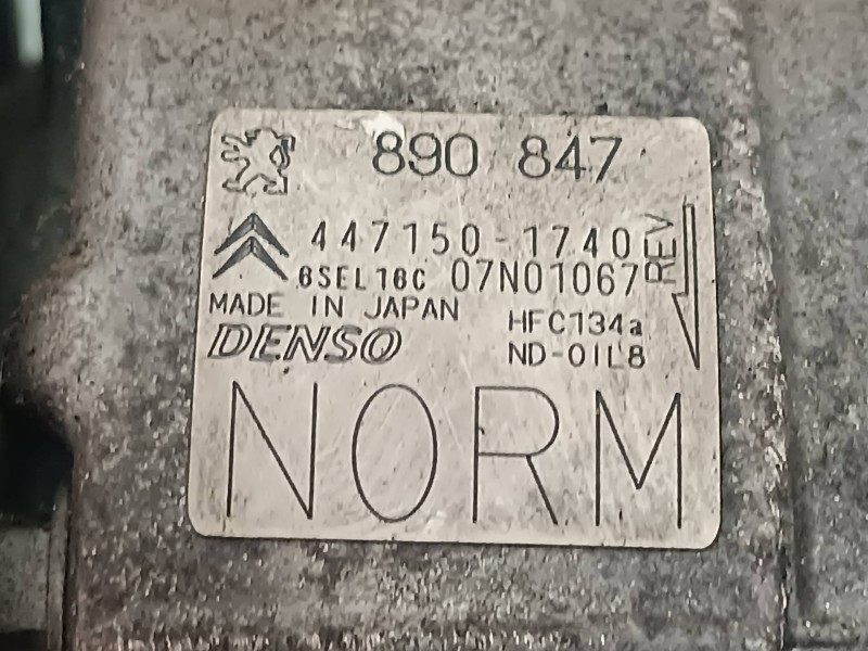 Recambio de compresor aire acondicionado para citroen c4 picasso sx referencia OEM IAM 890847 4471501740 HFC134A