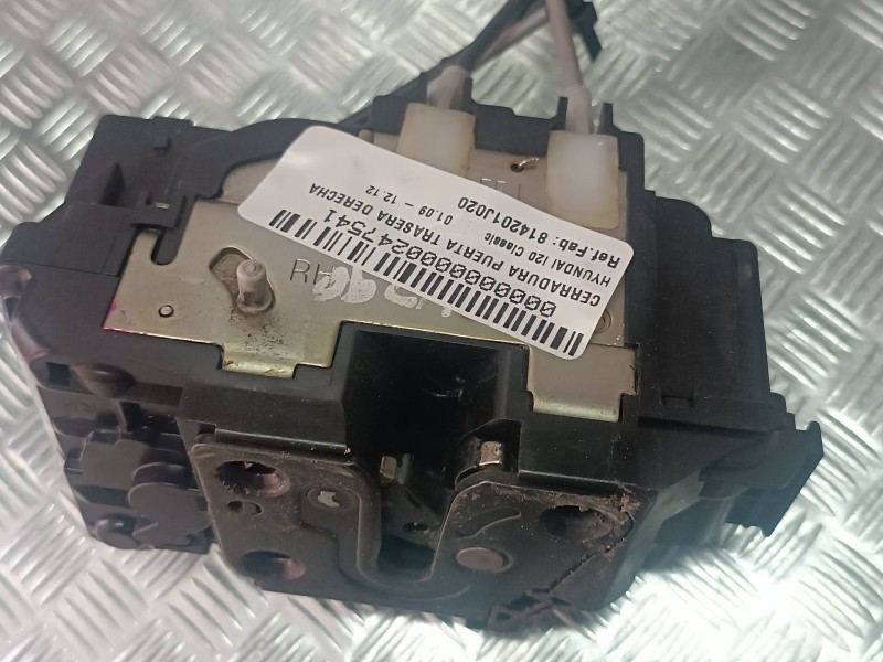 Recambio de cerradura puerta trasera derecha para hyundai i20 classic referencia OEM IAM 814201J020 CONECTOR 2 PINES ELECTRICA