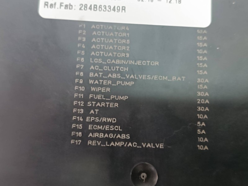 Recambio de caja reles / fusibles para renault talisman icon referencia OEM IAM 284B63349R 5CM211F02  Recambio de caja reles / fusibles para renault talisman icon referencia OEM IAM 284B63349R 5CM211F02