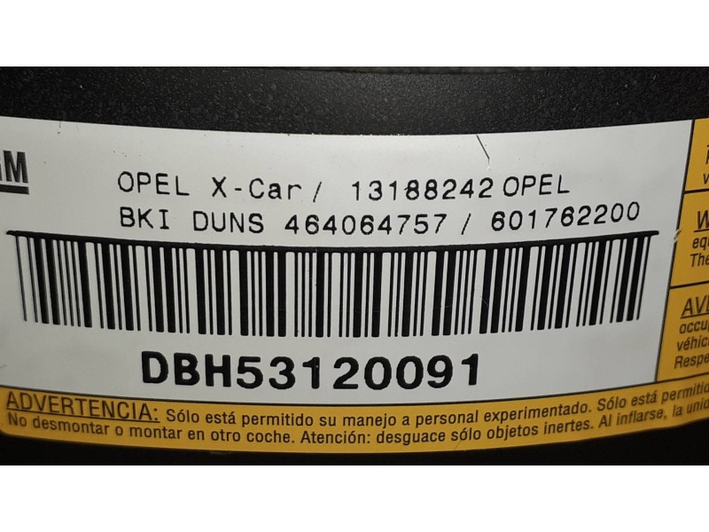 Recambio de airbag delantero izquierdo para opel meriva cosmo referencia OEM IAM 1604456100A 13188242 604455600B