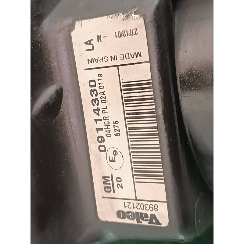 Recambio de faro derecho para opel corsa c comfort referencia OEM IAM 09114330 89302121 VALEO