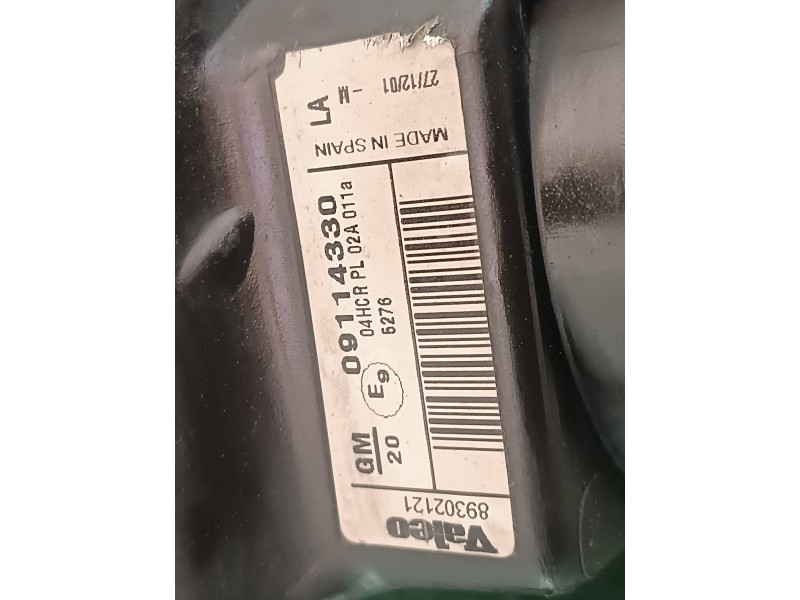 Recambio de faro derecho para opel corsa c comfort referencia OEM IAM 09114330 89302121 VALEO