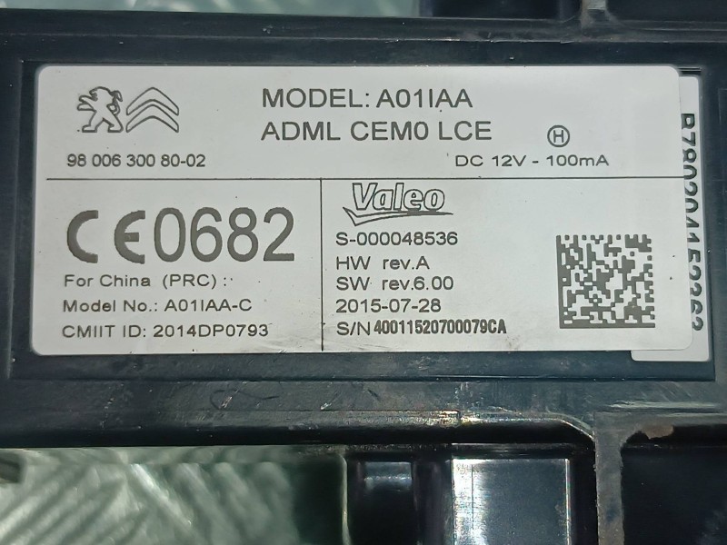 Recambio de conmutador de arranque para citroen c4 picasso feel referencia OEM IAM 980063008002 MODEL A01IAA VALEO