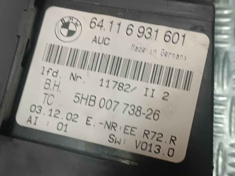 Recambio de mando climatizador para bmw serie 3 coupe (e46) 318 ci referencia OEM IAM 64116931601 5HB00773826 