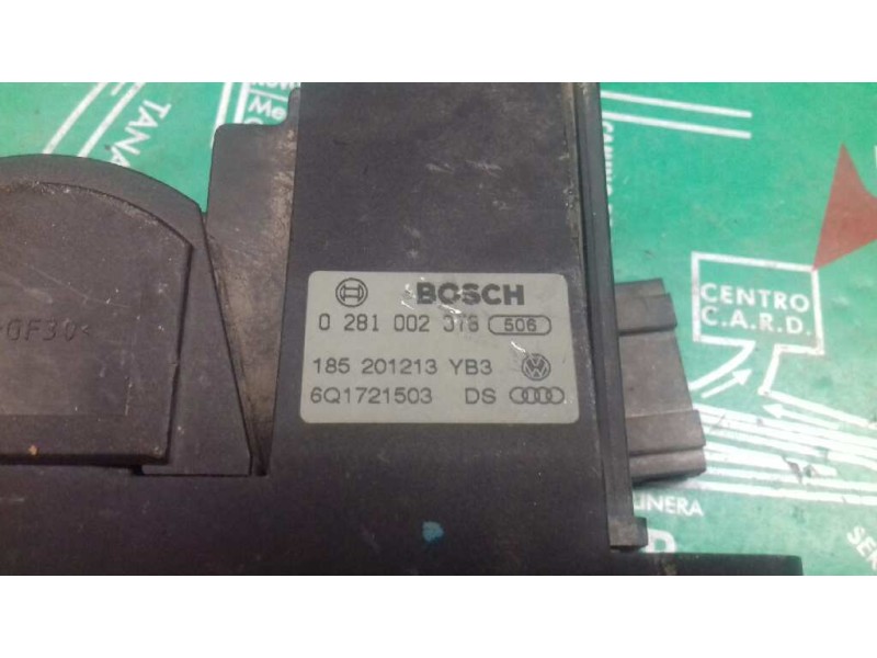 Recambio de pedal acelerador para skoda fabia (6y2/6y3) 1.9 tdi referencia OEM IAM 6Q1721503 0281002378 185201213YB3 Recambio de pedal acelerador para skoda fabia (6y2/6y3) 1.9 tdi referencia OEM IAM 6Q1721503 0281002378 185201213YB3