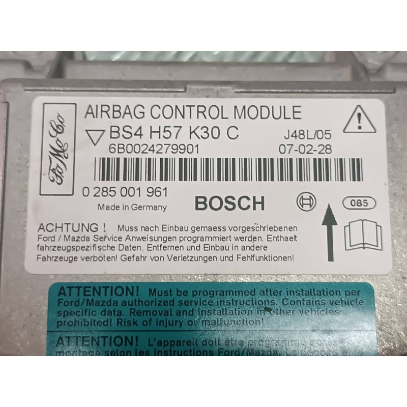 Recambio de centralita airbag para mazda 3 berlina (bk) 1.6 vvt active referencia OEM IAM BS4H57K30C 0285001961 BOSCH