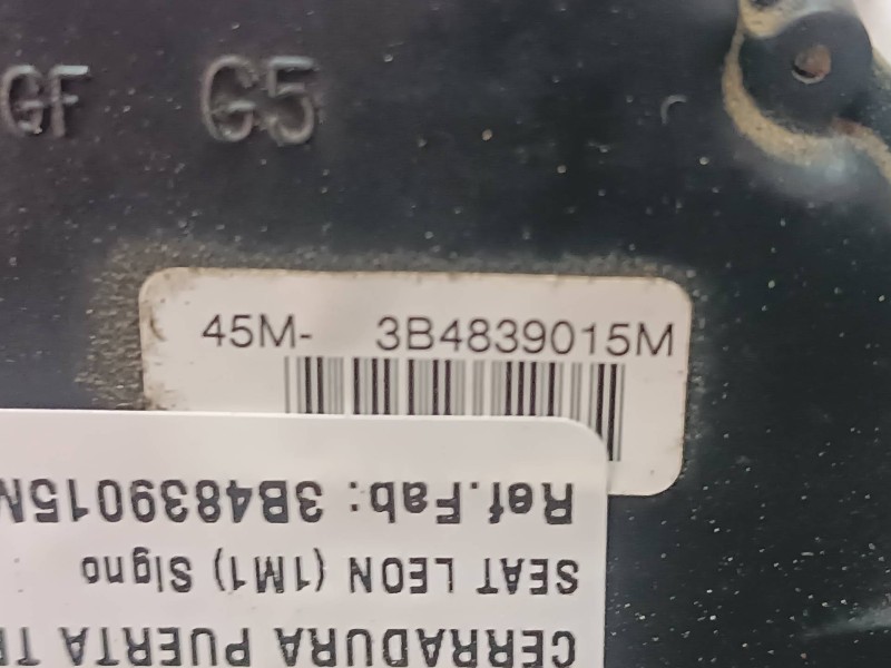 Recambio de cerradura puerta trasera izquierda para seat leon (1m1) signo referencia OEM IAM 3B4839015M CONECTOR NEGRO 6 PINES E