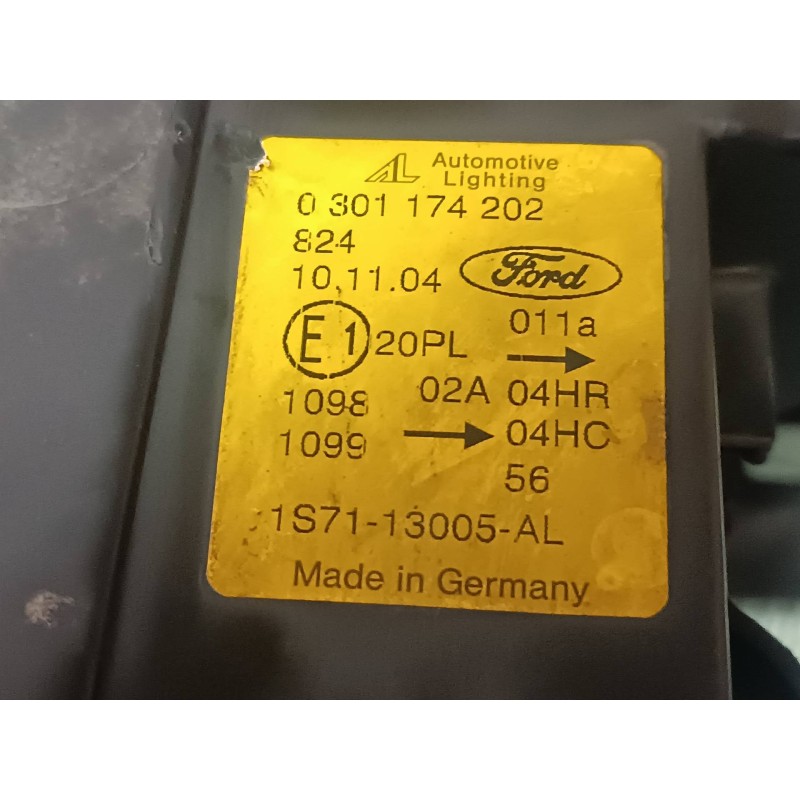Recambio de faro derecho para ford mondeo berlina (ge) ambiente (06.2003) (d) referencia OEM IAM 1S7113005AL 0301174202 
