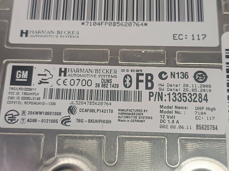 Recambio de modulo electronico para opel astra j sports tourer sport referencia OEM IAM 13353284 EC117 