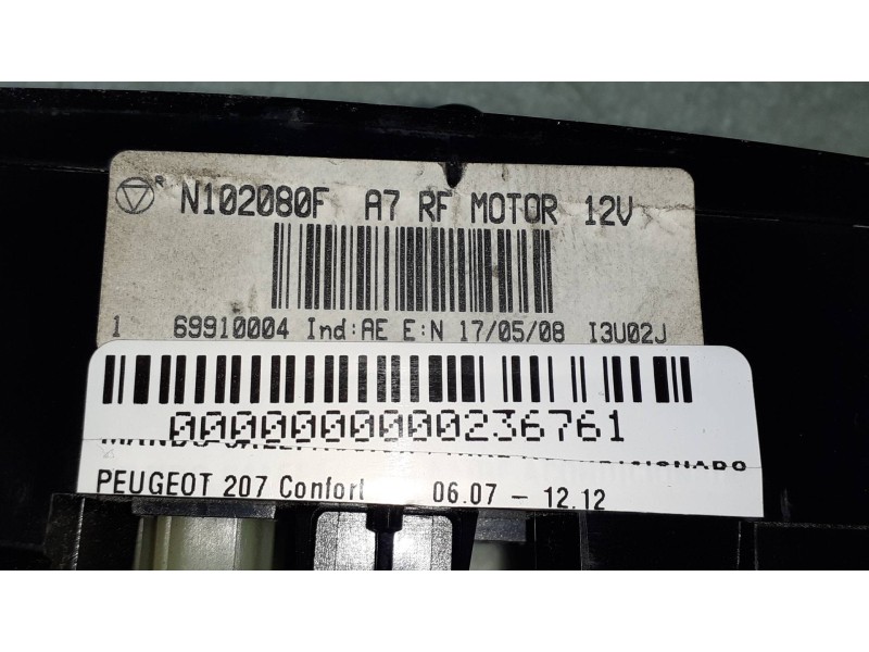 Recambio de mando calefaccion / aire acondicionado para peugeot 207 confort referencia OEM IAM N102080F 69910004 69917002