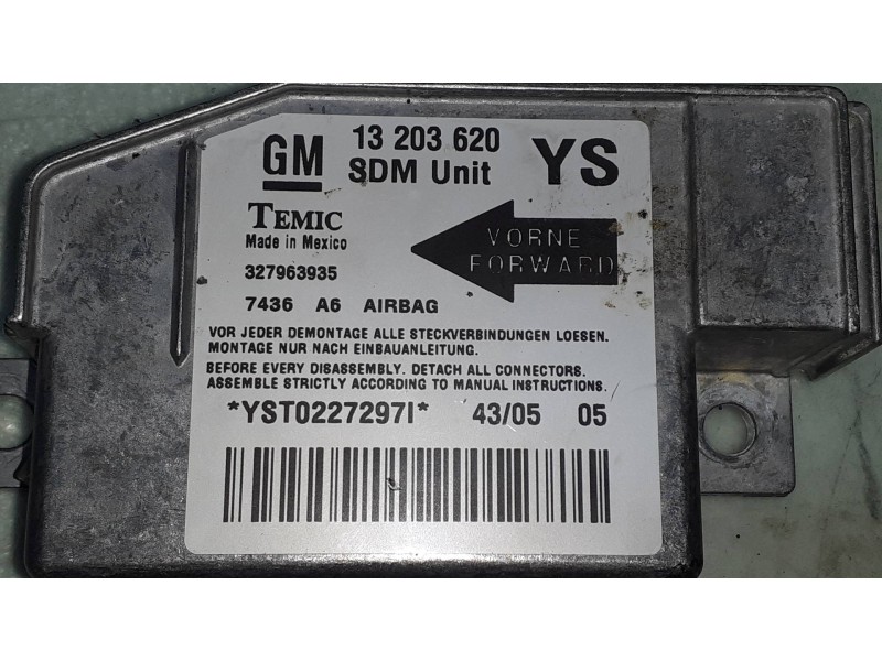 Recambio de centralita airbag para opel meriva cosmo referencia OEM IAM 13203620  327963935
