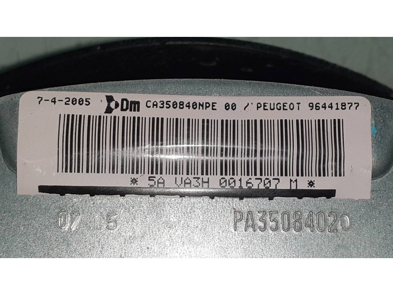 Recambio de airbag delantero izquierdo para peugeot 1007 sport referencia OEM IAM 96441877 3508402 PA3508402