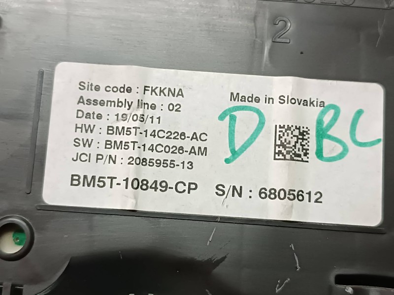Recambio de cuadro instrumentos para ford c-max (cb3) ghia referencia OEM IAM BM5T10849CP BM5T14C226AC BM5T14C226AM