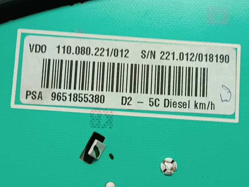 Recambio de cuadro instrumentos para peugeot 407 st sport referencia OEM IAM 9651855380 110080221 A2C53010609G