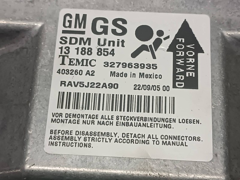 Recambio de centralita airbag para opel astra gtc cosmo referencia OEM IAM 13188854 327963935 403260A2