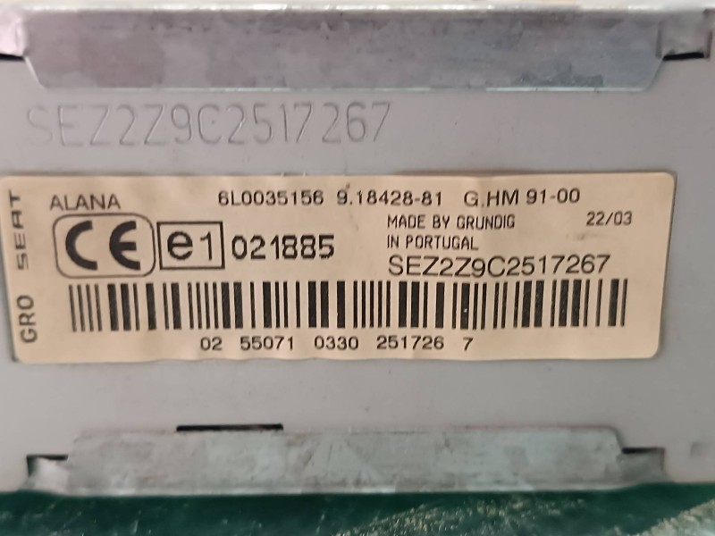 Recambio de sistema audio / radio cd para seat ibiza (6l1) fresh referencia OEM IAM 6L0035156 SEZ2Z9C2517267 GRUNDIG
