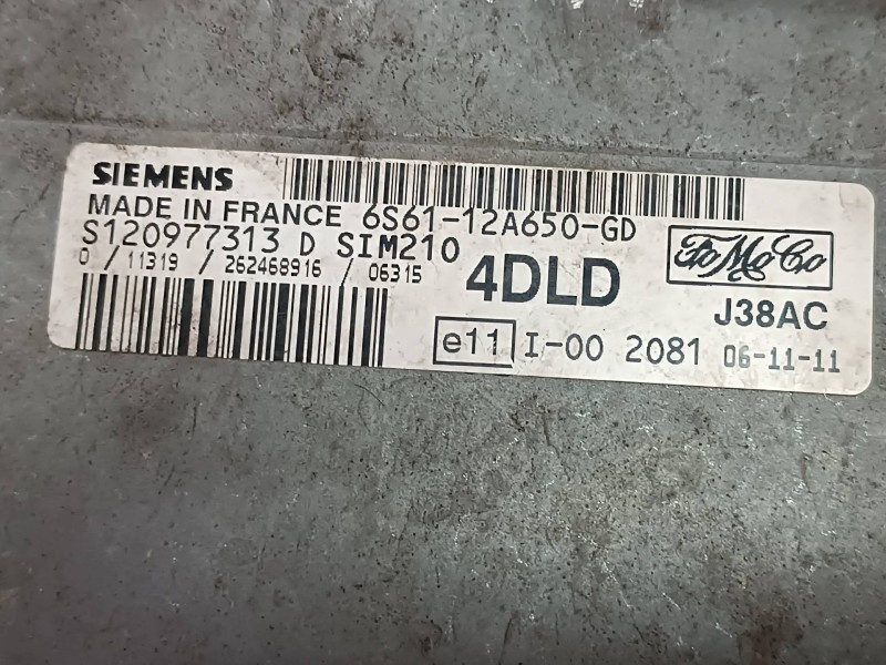 Recambio de centralita motor uce para ford fusion (cbk) ambiente referencia OEM IAM 6S6112A650GD S120977313 SIEMENS