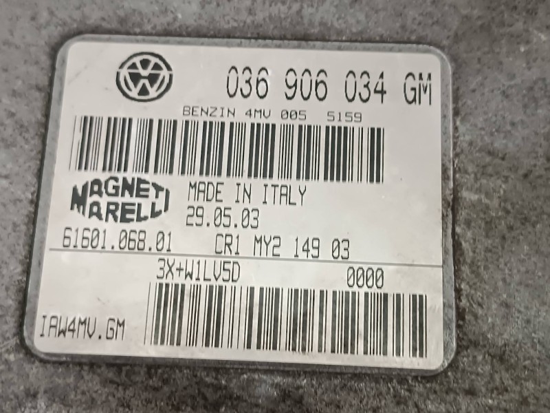 Recambio de centralita motor uce para seat ibiza (6l1) fresh referencia OEM IAM 036906034GM 6160106801 MAGNETI MARELLI