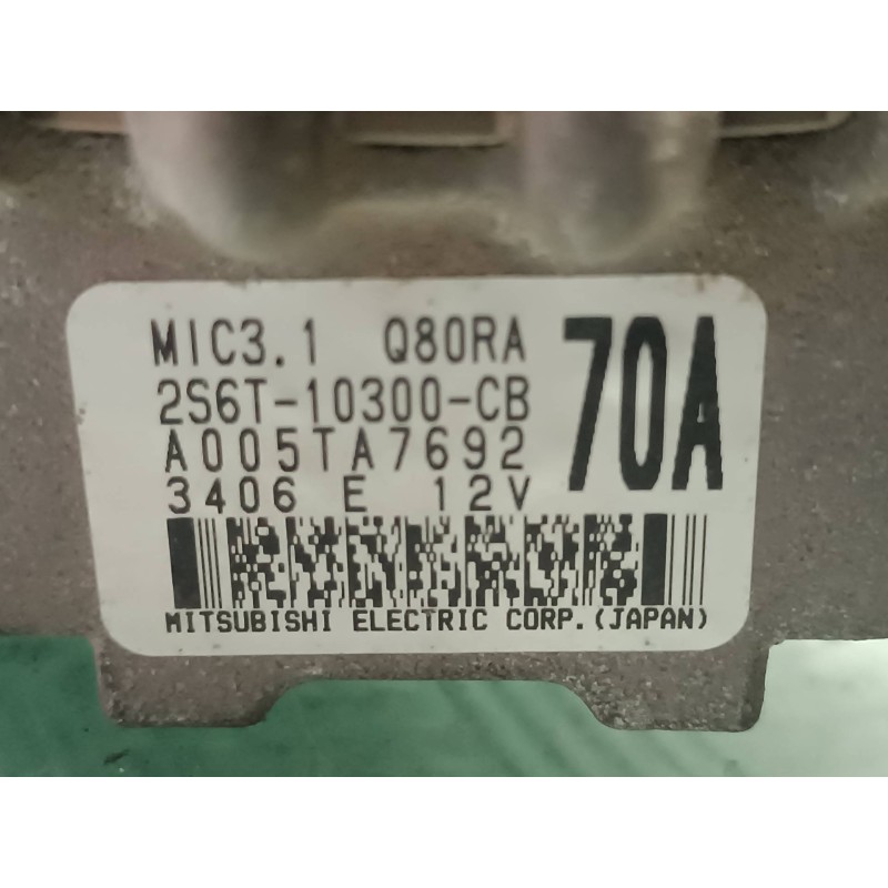 Recambio de alternador para ford fusion (cbk) ambiente referencia OEM IAM 2S6T10300CB CONECTOR 3 PINES 70A