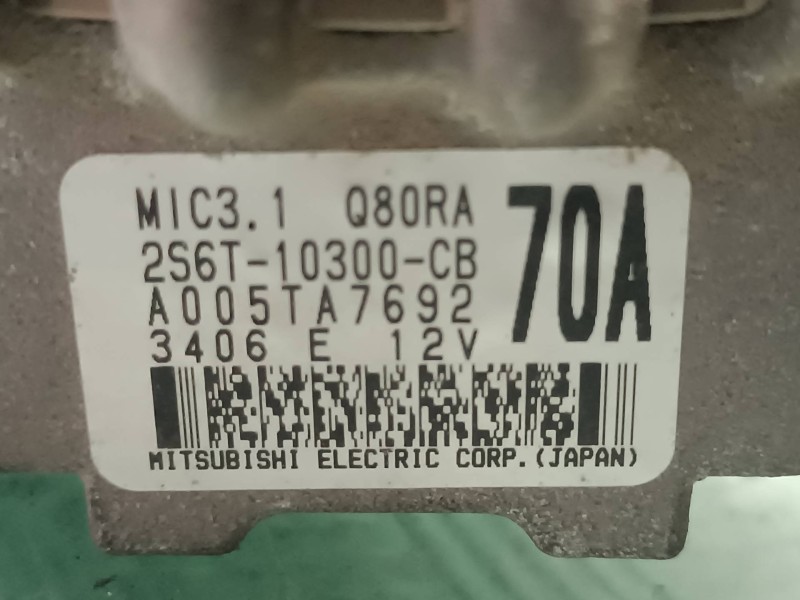 Recambio de alternador para ford fusion (cbk) ambiente referencia OEM IAM 2S6T10300CB CONECTOR 3 PINES 70A