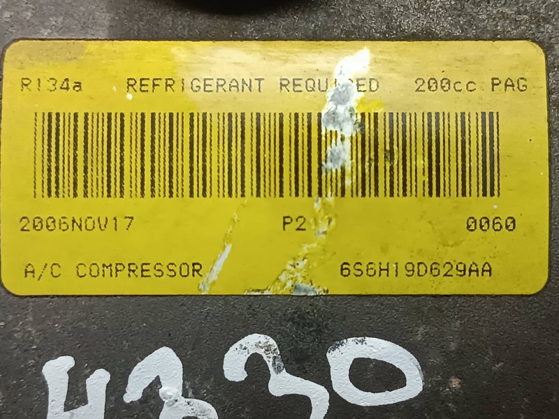 Recambio de compresor aire acondicionado para ford fusion (cbk) ambiente referencia OEM IAM 6S6H19D629AA  