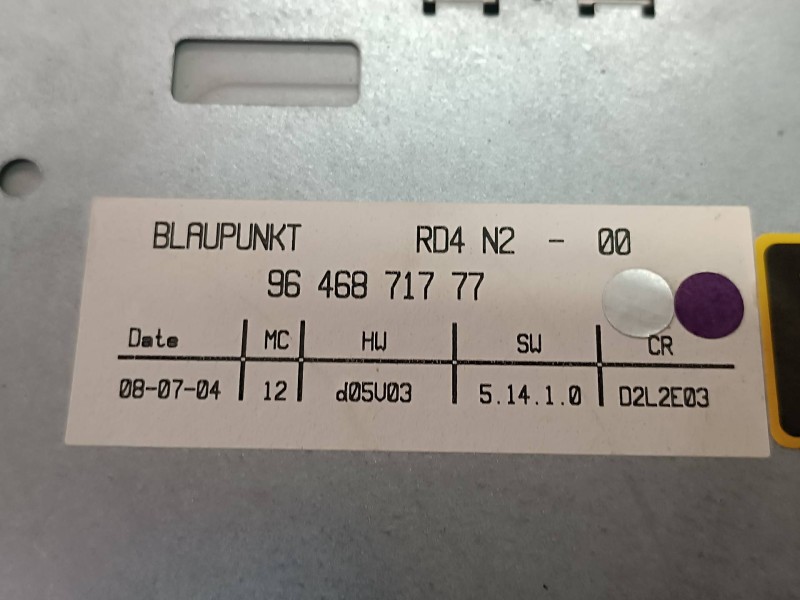 Recambio de sistema audio / radio cd para peugeot 407 st sport referencia OEM IAM 9646871777 7643141392 BLAUPUNKT