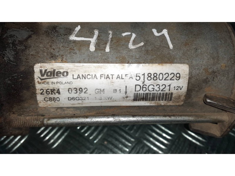 Recambio de motor arranque para fiat fiorino adventure sx kasten referencia OEM IAM D6G321 51880229 VALEO