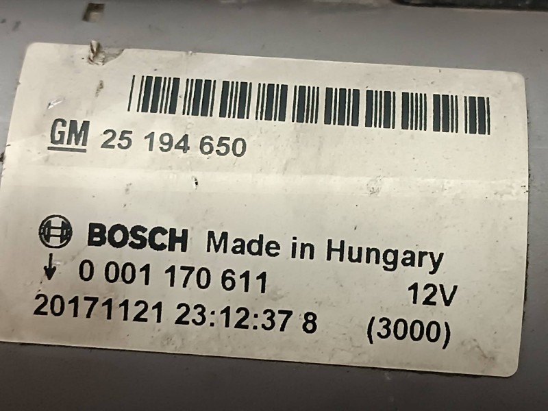 Recambio de motor arranque para opel mokka x design line start/stop referencia OEM IAM 25194650 0001170611 BOSCH