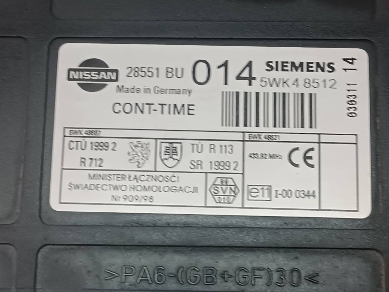 Recambio de modulo electronico para nissan almera tino (v10m) básico referencia OEM IAM 28551BU 5WK48512 014