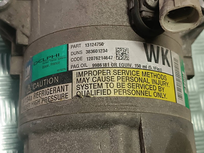 Recambio de compresor aire acondicionado para opel astra h berlina cosmo referencia OEM IAM 13124750 383601234 DELPHI