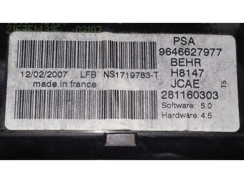 Recambio de mando climatizador para peugeot 307 berlina (s2) xs referencia OEM IAM 9646627977 281160303 