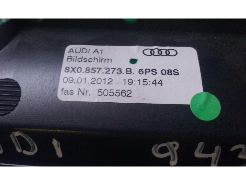 Recambio de pantalla multifuncion para audi a1 (8x) attraction referencia OEM IAM 8X0857273B  