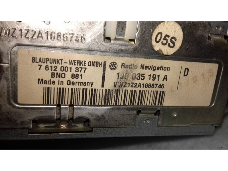 Recambio de sistema audio / radio cd para volkswagen passat berlina (3b3) advance referencia OEM IAM 1J0035191A 7612001377 BLAUP