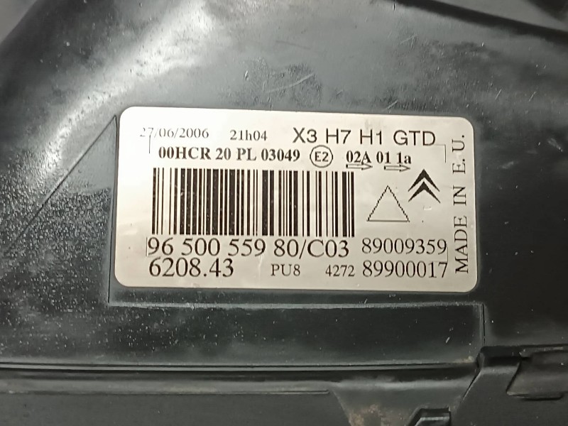 Recambio de faro izquierdo para citroen c5 berlina lx (e) referencia OEM IAM 9650055980 89009359 89900017