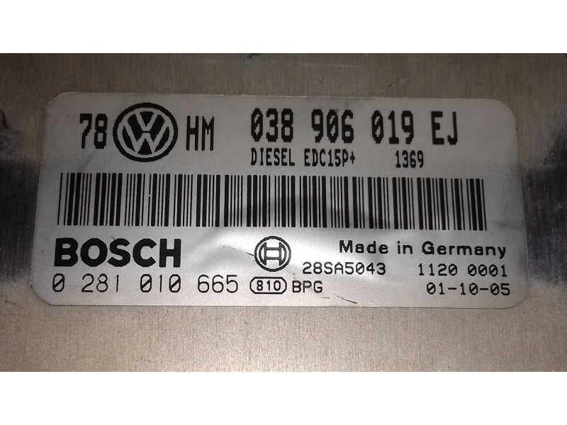 Recambio de centralita motor uce para volkswagen passat berlina (3b3) advance referencia OEM IAM 0281010665 110080199 KIT - BOSC