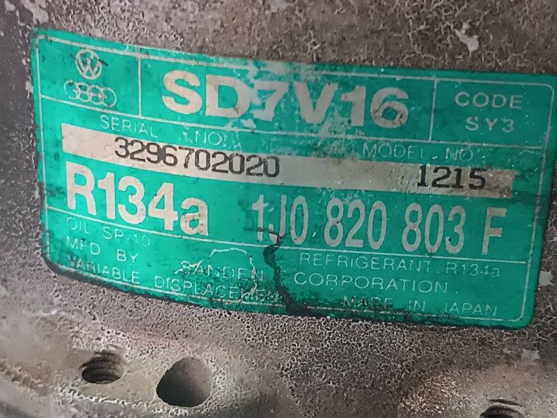 Recambio de compresor aire acondicionado para seat ibiza (6k1) referencia OEM IAM 1J0820803F SD7V16 R134A