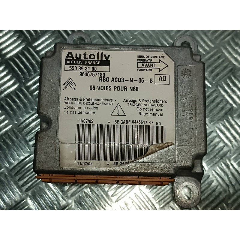 Recambio de centralita airbag para citroen xsara picasso 2.0 hdi referencia OEM IAM 9646757180 550893100 AUTOLIV